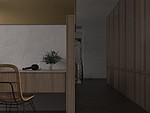 85平米现代简约风二室玄关装修效果图，背景墙创意设计图