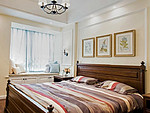 105平米美式风格三室卧室装修效果图，照片墙创意设计图