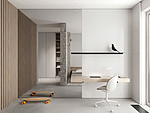 190平米现代简约风二室书房装修效果图，墙面创意设计图