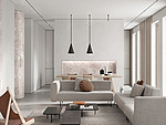 190平米现代简约风二室客厅装修效果图，墙面创意设计图