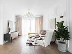 85平米地中海风格二室客厅装修效果图，窗帘创意设计图