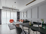 105平米地中海风格三室客厅装修效果图，背景墙创意设计图