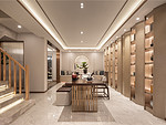50平米新中式风格别墅书房装修效果图，橱柜创意设计图