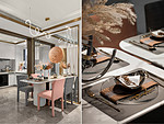 115平米现代简约风三室餐厅装修效果图，隔断创意设计图
