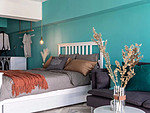 135平米北欧风格三室卧室装修效果图，背景墙创意设计图