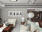 300平米新中式风格五室客厅装修效果图，背景墙创意设计图