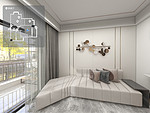 470平米轻奢风格二室客厅装修效果图，背景墙创意设计图