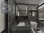 330平米轻奢风格二室卫生间装修效果图，盥洗区创意设计图