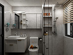 110平米北欧风格三室卫生间装修效果图，隔断创意设计图