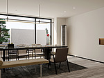 120平米现代简约风复式餐厅装修效果图，墙面创意设计图