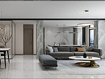 240平米现代简约风四室客厅装修效果图，背景墙创意设计图