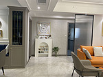 124平米美式风格三室客厅装修效果图，墙面创意设计图