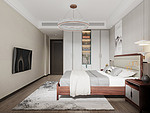 146平米新中式风格三室客厅装修效果图，背景墙创意设计图