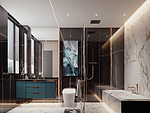 146平米新中式风格别墅卫生间装修效果图，门窗创意设计图