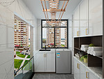 127平米现代简约风四室阳台装修效果图，橱柜创意设计图