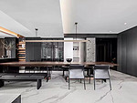 132平米新中式风格三室餐厅装修效果图，酒柜创意设计图