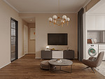 108平米现代简约风三室客厅装修效果图，背景墙创意设计图