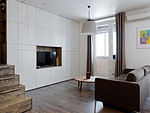 50平米现代简约风二室客厅装修效果图，榻榻米创意设计图