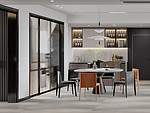 138平米轻奢风格四室餐厅装修效果图，门窗创意设计图