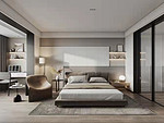 120平米现代简约风三室卧室装修效果图，墙面创意设计图