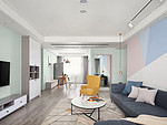 110平米北欧风格三室客厅装修效果图，背景墙创意设计图