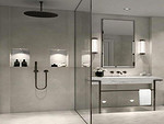 124平米轻奢风格三室卫生间装修效果图，门窗创意设计图
