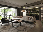 800平米新中式风格三室客厅装修效果图，吊顶创意设计图