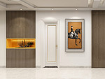 138平米轻奢风格二室客厅装修效果图，背景墙创意设计图