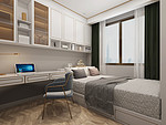 153平米现代简约风四室卧室装修效果图，背景墙创意设计图