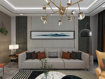 89平米轻奢风格四室客厅装修效果图，背景墙创意设计图