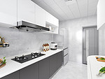 138平米轻奢风格四室厨房装修效果图，橱柜创意设计图