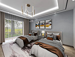 178平米轻奢风格四室卧室装修效果图，背景墙创意设计图