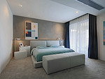 115平米现代简约风二室卧室装修效果图，背景墙创意设计图
