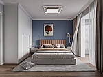 94平米北欧风格三室卧室装修效果图，背景墙创意设计图