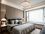 135平米轻奢风格三室卧室装修效果图，背景墙创意设计图