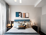 135平米轻奢风格三室卧室装修效果图，背景墙创意设计图