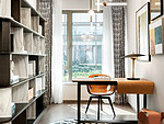 158平米轻奢风格三室书房装修效果图，书柜创意设计图