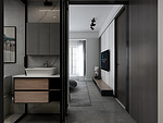 99平米现代简约风三室卫生间装修效果图，盥洗区创意设计图