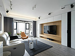 45平米北欧风格三室客厅装修效果图，背景墙创意设计图