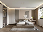 94平米轻奢风格三室卧室装修效果图，背景墙创意设计图