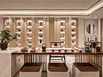 160平米新中式风格别墅茶室装修效果图，背景墙创意设计图