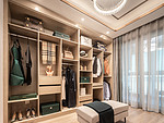 98平米新中式风格别墅衣帽间装修效果图，衣柜创意设计图