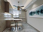 79平米新中式风格三室餐厅装修效果图，背景墙创意设计图