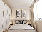 800平米新中式风格三室卧室装修效果图，照片墙创意设计图