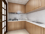 87平米新中式风格三室厨房装修效果图，橱柜创意设计图