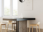 100平米现代简约风二室餐厅装修效果图，背景墙创意设计图