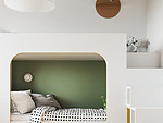 100平米现代简约风二室儿童房装修效果图，背景墙创意设计图