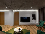 116平米现代简约风一室客厅装修效果图，背景墙创意设计图