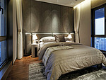 135平米轻奢风格复式卧室装修效果图，背景墙创意设计图