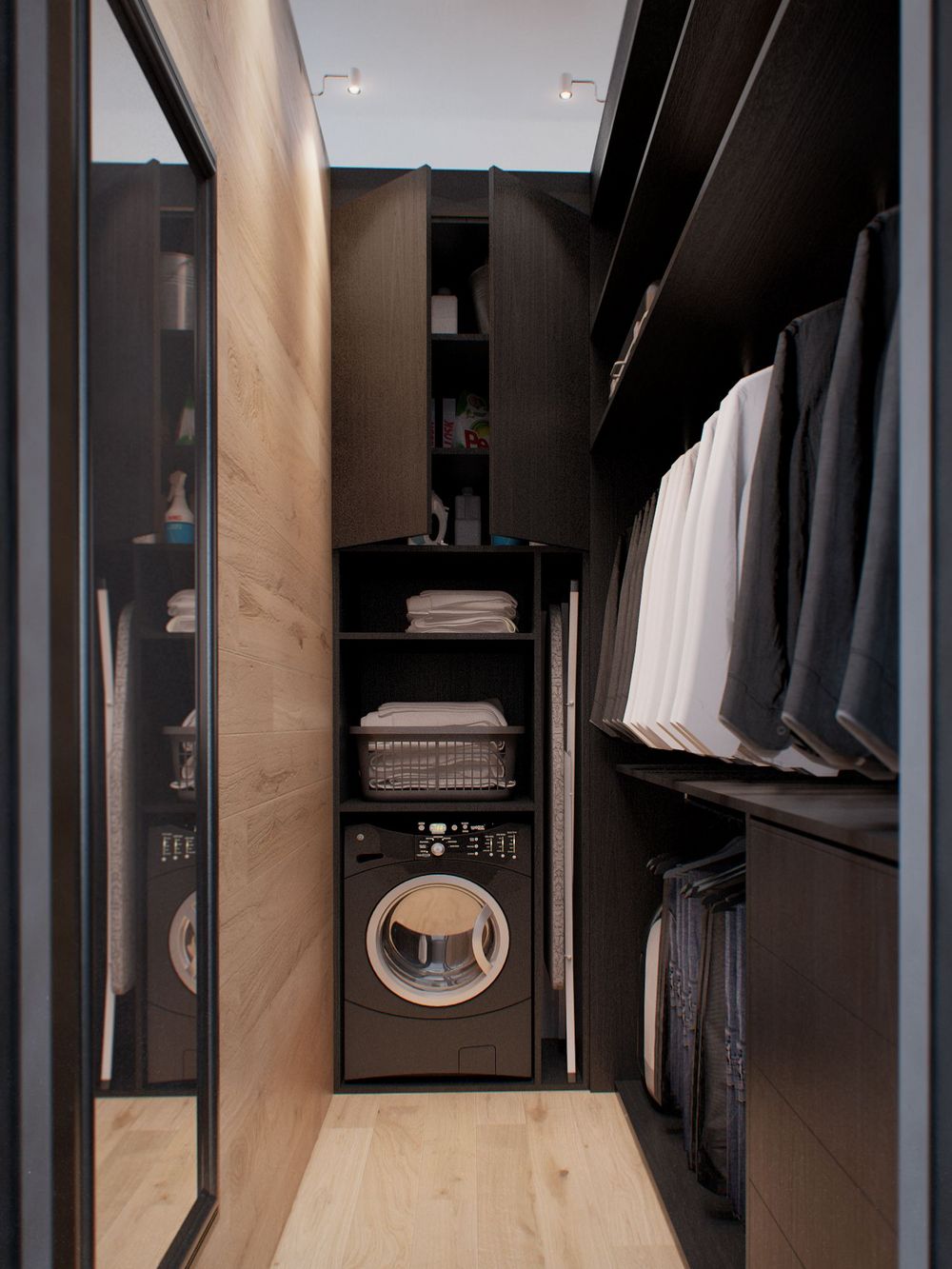 62平米现代简约风一室衣帽间装修效果图，衣柜创意设计图